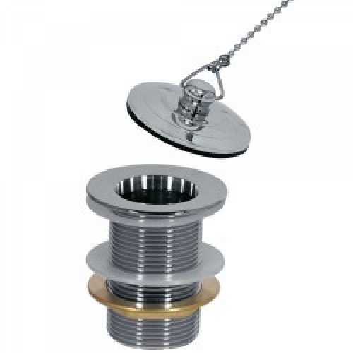 Bonde de lavabo sans trop‑plein  Bouchon en laiton avec chaînette – TRES 13474330