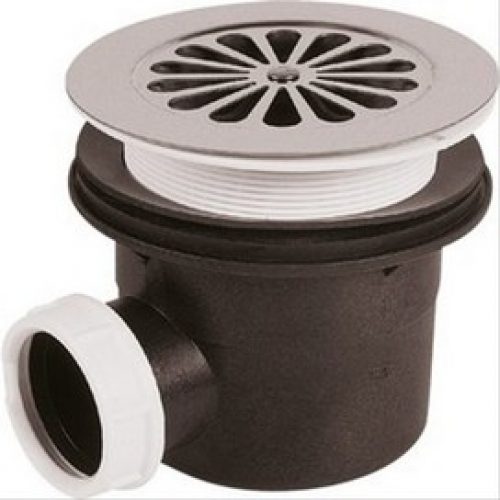 Bonde à grille, pour receveur ø 90mm, sortie horizontale