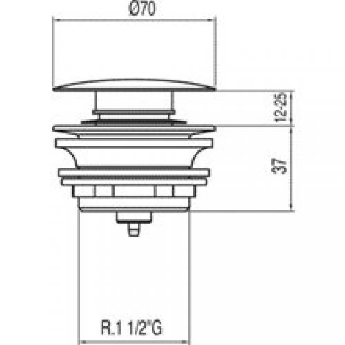 Bonde pour baignoire Ø70 TRES