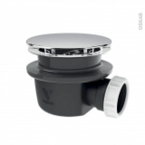 Bonde Receveur De Douche Extra Plate Sortie Horizontale Capot Metal Chrome Diam 90 Valentin