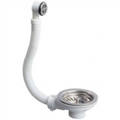 Bonde évier Ø90 mm NF à panier en inox avec trop-plein – Wirquin Pro 30720429