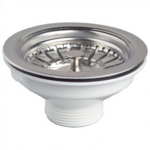 Bonde évier Ø90 mm NF à panier en inox – Wirquin Pro 30720426