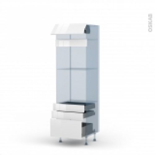 Bora Blanc Kit Renovation 18 Colonne Fourmo 45 N559 1 Abattant 3 Tiroirs L60Xh195Xp60