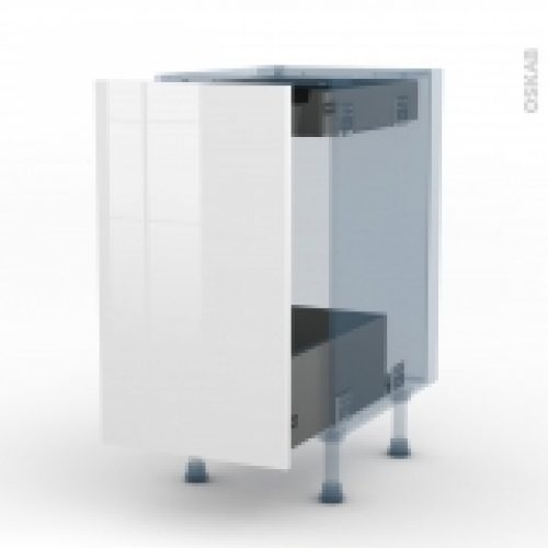 Bora Blanc Kit Renovation 18 Meuble Bas Coulissant 1 Porte 1 Tiroir Anglaise L40Xh70Xp60