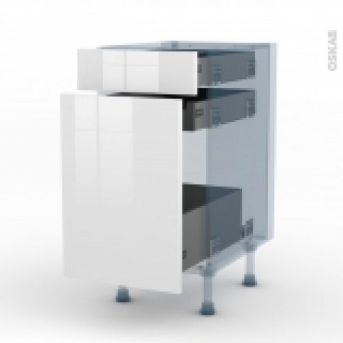 Bora Blanc Kit Renovation 18 Meuble Range Epice 3 Tiroirs L40Xh70Xp60