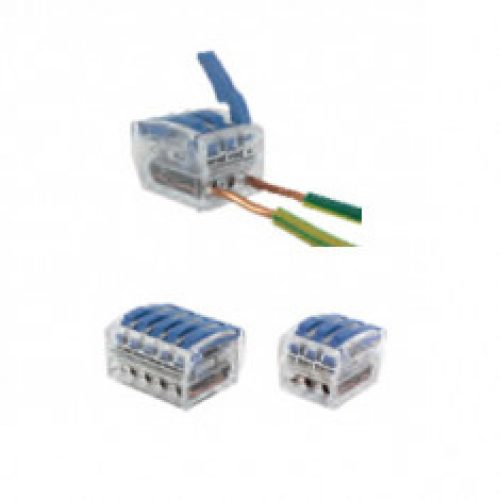 Bornes de connexion 3 fils 0.75 à 2.5mm²  à levier – 75 pièces