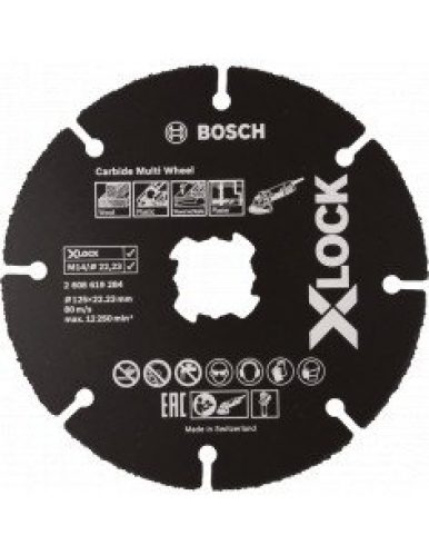 BOSCH – Disques 125 mm à tronçonner multimatériaux X-LOCK – 2608619284