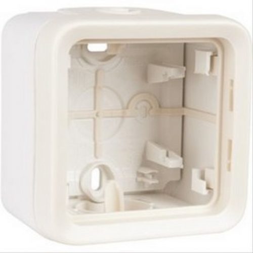 Boîtier 1 poste Plexo composable IP 55 blanc