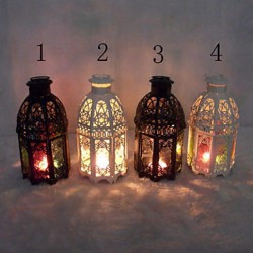 Bougeoir Chandelier en Fer avec motif artisanal , couleur unie