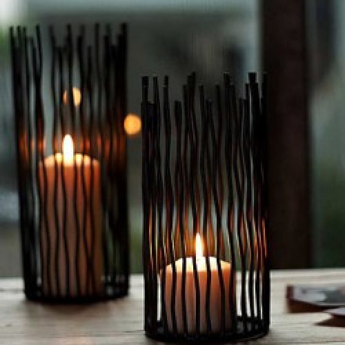 Bougeoir en Fer, style de ligne, couleur Noire