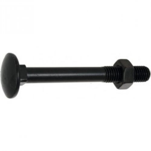 Boulon tête ronde collet carré Japy – acier zingué noir