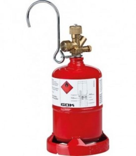 Bouteille en acier leger propane avec valve de bouteilles a gaz et pied. Petite bouteille 0,5 kg (Vide)