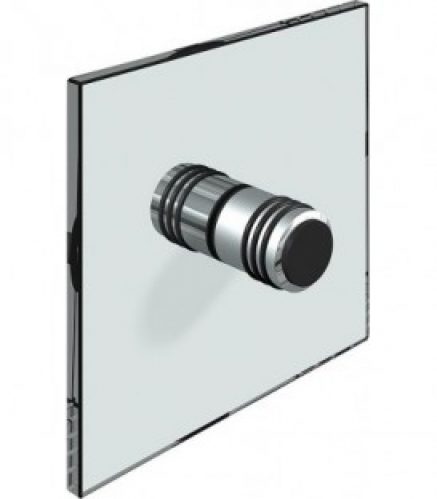 Bouton porte verre, bilatéral, avec raccord caoutchouc, chromé brillant trou verre, 14 mm, épaisseur 6-12mm