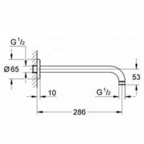 Bras de douche 28,6 cm rond Grohe Rainshower