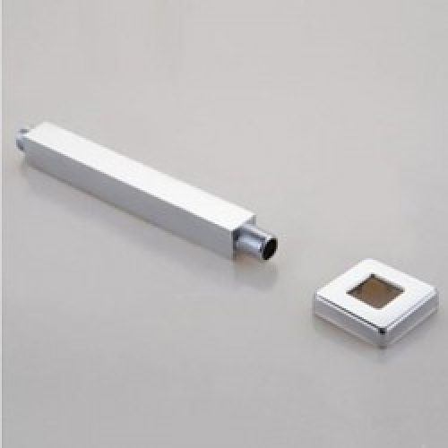 Bras de douche de 30 cm carré en laiton chromé à fixer au plafond