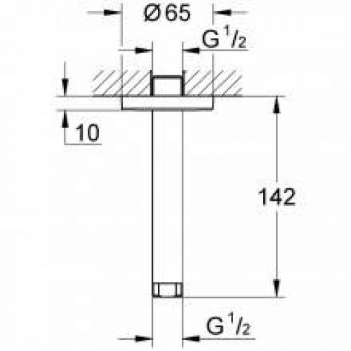 Bras de douche de plafond 14,2 cm Grohe Rainshower