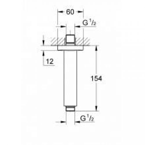Bras de douche de plafond 15,4 cm Grohe Rainshower