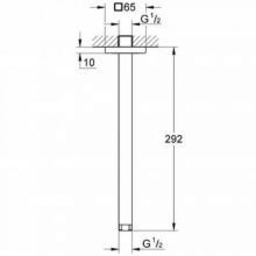 Bras de douche de plafond 29,2 cm Carré Grohe…
