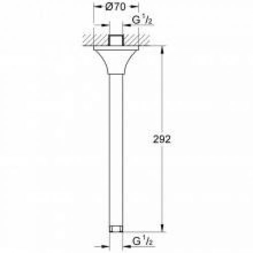 Bras de douche de plafond Grohe Grandera Or