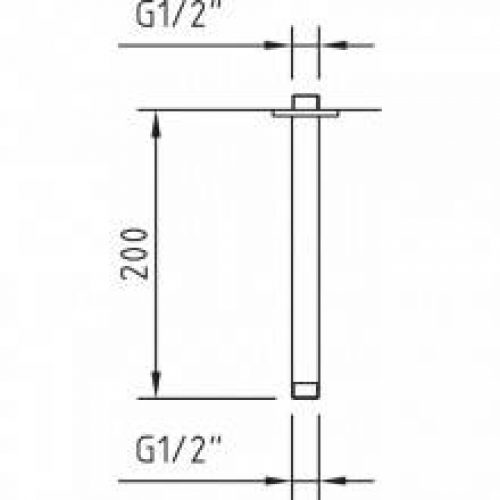 Bras de douche fixation au plafond
