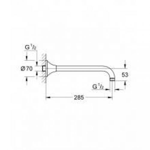 Bras de douche Grohe Grandera or