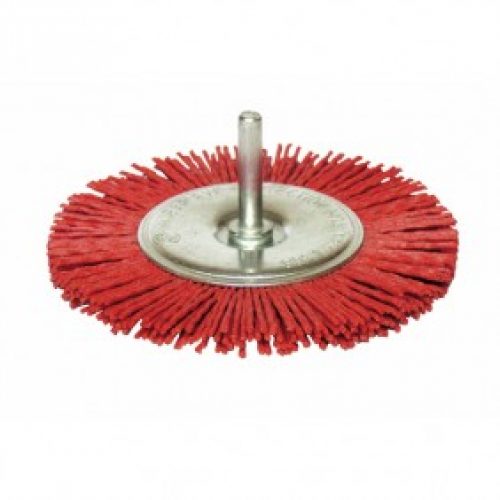 Brosse nylon sur tige 6 mm