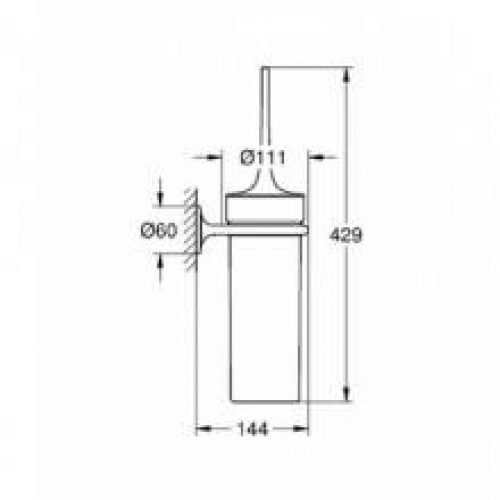 Brosse WC murale en verre satiné Grohe Veris