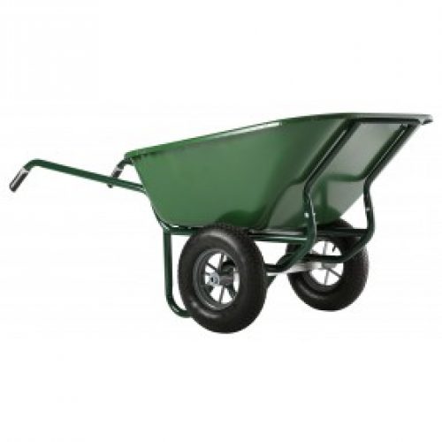 Brouette 2 roues gonflées 230 L caisse verte Expert Twin