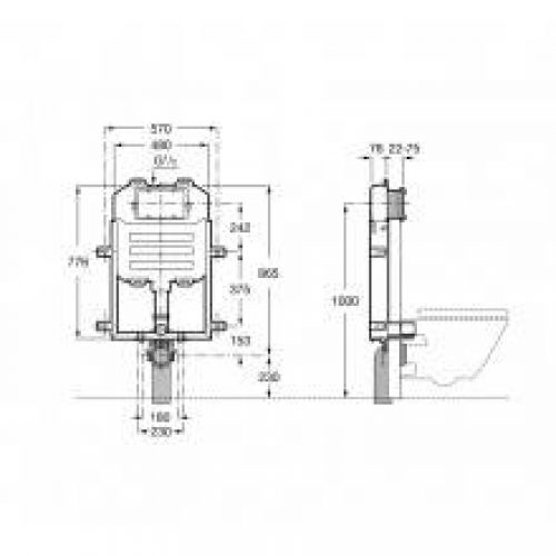 Bâti-support avec réservoir Basic WC Compact Roca