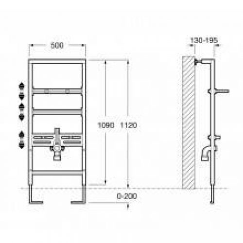 Bâti-support Duplo Lavabo Roca