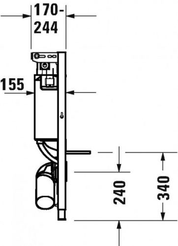 Bâti-support Duravit DuraSystem Installation pour WC Gris Métallique WD1006000000