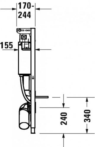 Bâti-support Duravit DuraSystem Installation pour WC Gris Métallique WD1008000000