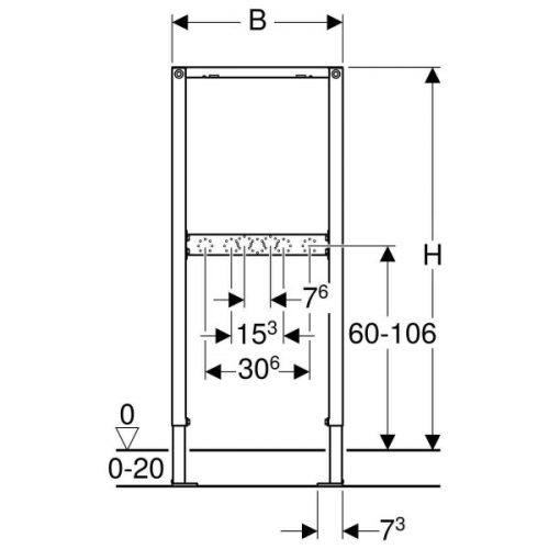 Bâti-Support Geberit Douche et baige Duofix 1120mm de fixation