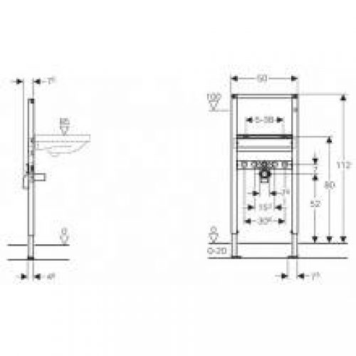 Bâti-support Geberit Duofix pour Lavabo