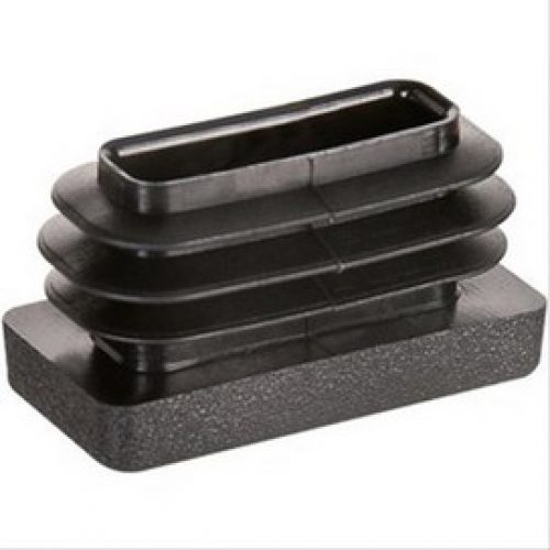 Butée de rail en polypropylène noir 40×40 pour rail R7