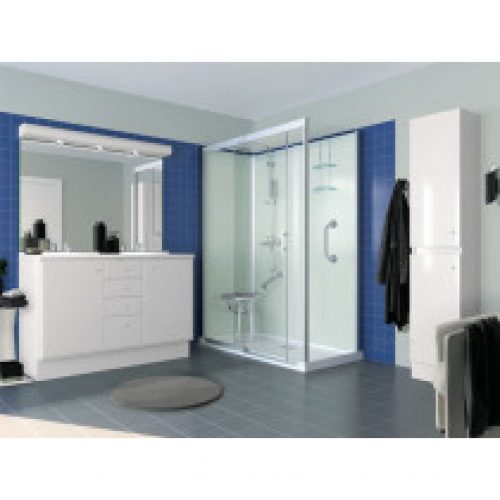 Cabine de douche 170 X 80 cm Kinedo Kinemagic Sérenité – Porte pivotante – en angle