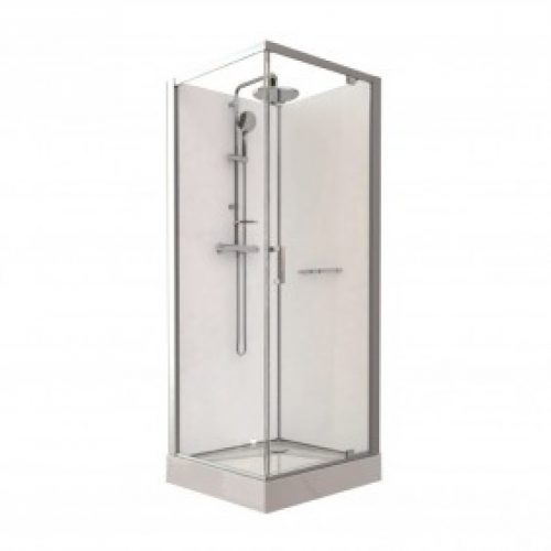 Cabine de douche – 90 x 90 cm prête à poser porte pivotante – Kara