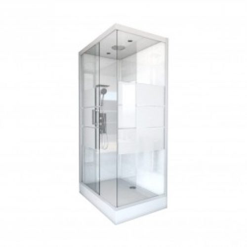 Cabine de douche – angle – porte coulissante – 80×110 -grey river