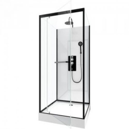 Cabine de douche – City – rectangles – porte pivotante – 3 dimensions