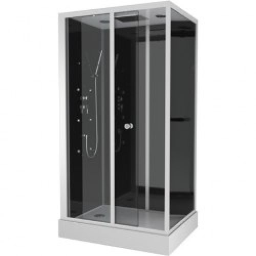Cabine de douche complète – 110 x 80 x 220 cm – Black Zen – AURLANE