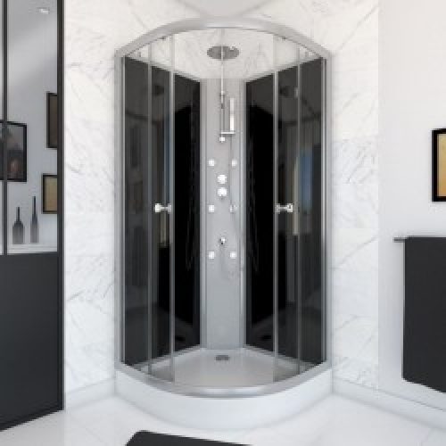 Cabine de douche complète – 1/4 cercle – 85 x 85 x 225 cm – Hydro Grey 2 – AURLANE