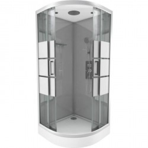 Cabine de douche complète – 1/4 cercle – 90 x 90 x 215 cm – Grey River II – AURLANE