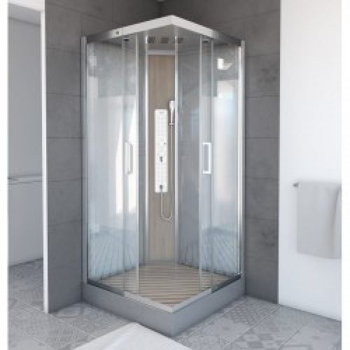 Cabine de douche complète – carrée – 90 x 90 x 215 cm – Fuzzy – AURLANE