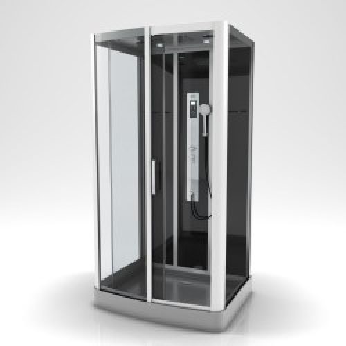 Cabine de douche complète – Radio FM et bluetooth – 90 x 115 x 215 cm – Premium II Rectangle – AURLANE