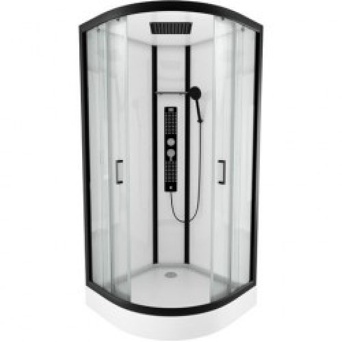 Cabine de douche complète – style industriel – 1/4 cercle – 90 x 90 x 215 cm – Urban – AURLANE