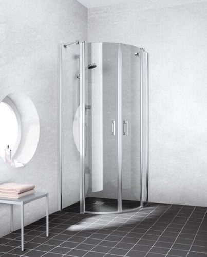Cabine de Douche Kermi LIGA 1/4 rond 2 volets (LIP5508018)