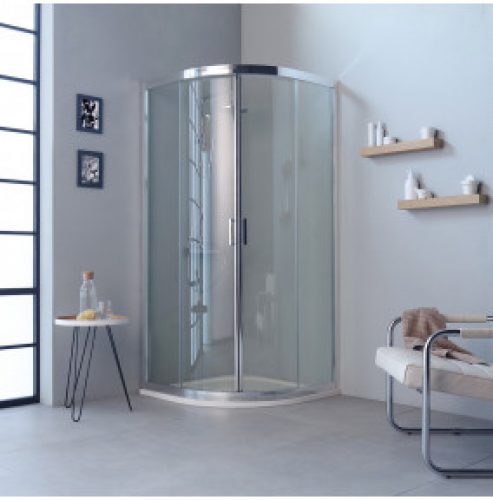 CABINE DE DOUCHE MODERNE ANGULAIRE PROFILES EN ALUMINIUM 80X80 TRANSPARENT