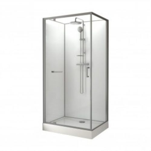 Cabine de douche rectangulaire – 100 x 80 cm – porte pivotante – Kara