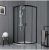 CABINE DE DOUCHE SEMI-CIRCULAIRE NOIRE MATTE CM 90 CRISTAL TRANSPARENT | CITY