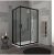 CABINE DOUCHE 80X100 H 190 PROFILE NOIR OPAQUE CRISTAL TRANSPARENT | CITY